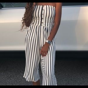 White and black romper